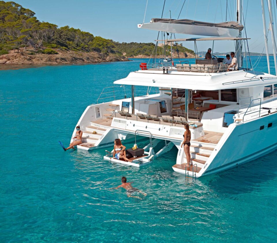 Lagoon 560s2 at anchor