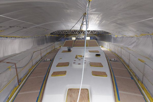 Marten 80 Yacht Refit - Repaint Coach Roof - Ancasta Yacht Services