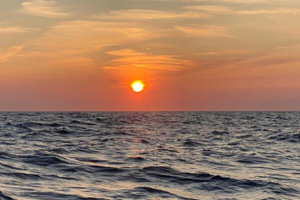 Sunset on Ancasta Yacht Club Rally to Cherbourg 2023