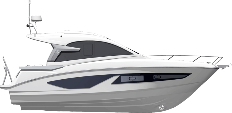 Beneteau Power  Gran Turismo 32 Side Profile
